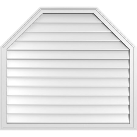 Ekena Millwork Octagonal Top Surface Mount PVC Gable Vent w/ 2"W x 1-1/2"P Brickmould Frame, 42"W x 38"H GVPOT42X3802SN